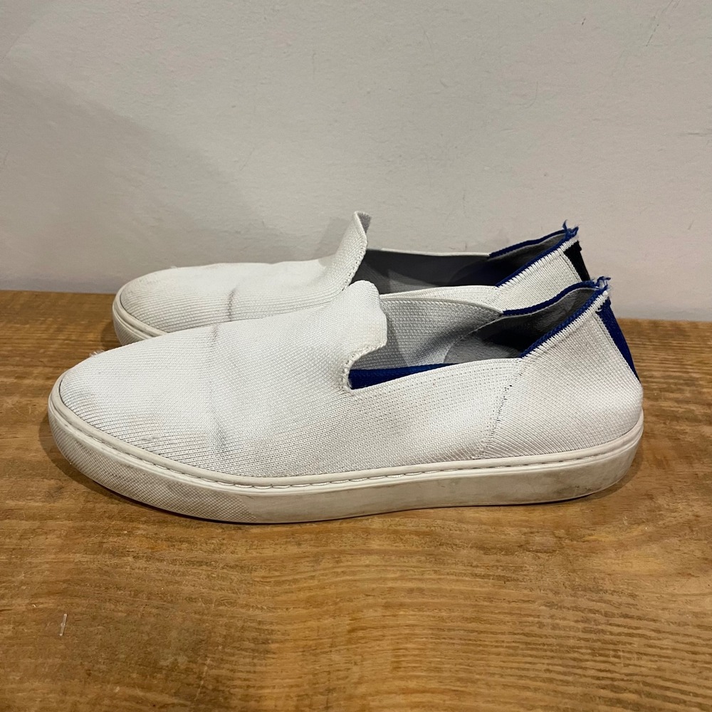 Rothy's White Knit Slip On Sneakers Womens Size‎ 8.5 Casual Comfort Shoes